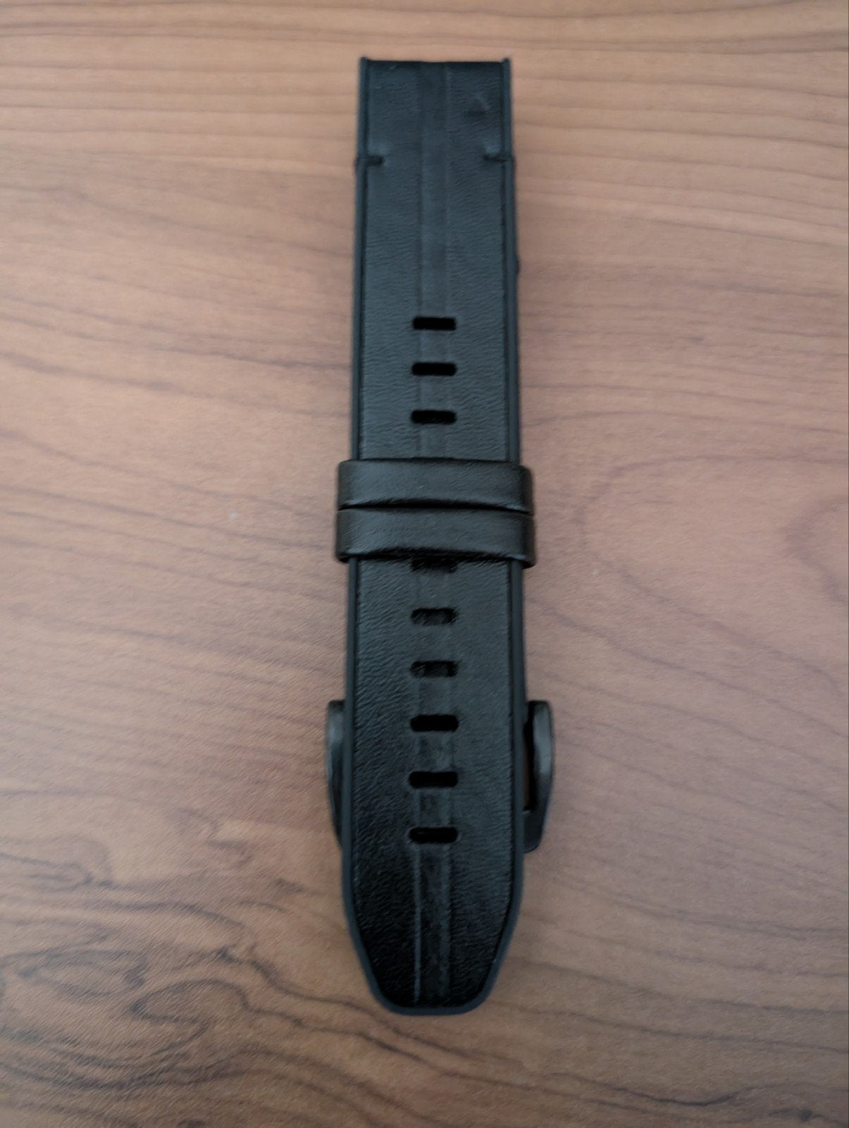 22 mm Quick Fit Horlogebandje Nep Leer Zwart, Ophalen of Verzenden, Nieuw, Zwart