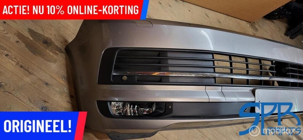 VOORBUMPER VW T6 TRANSPORTER MULTIVAN 7E5807221D LA1W Chroom, Auto-onderdelen, Gebruikt, Volkswagen, Ophalen of Verzenden, Volkswagen