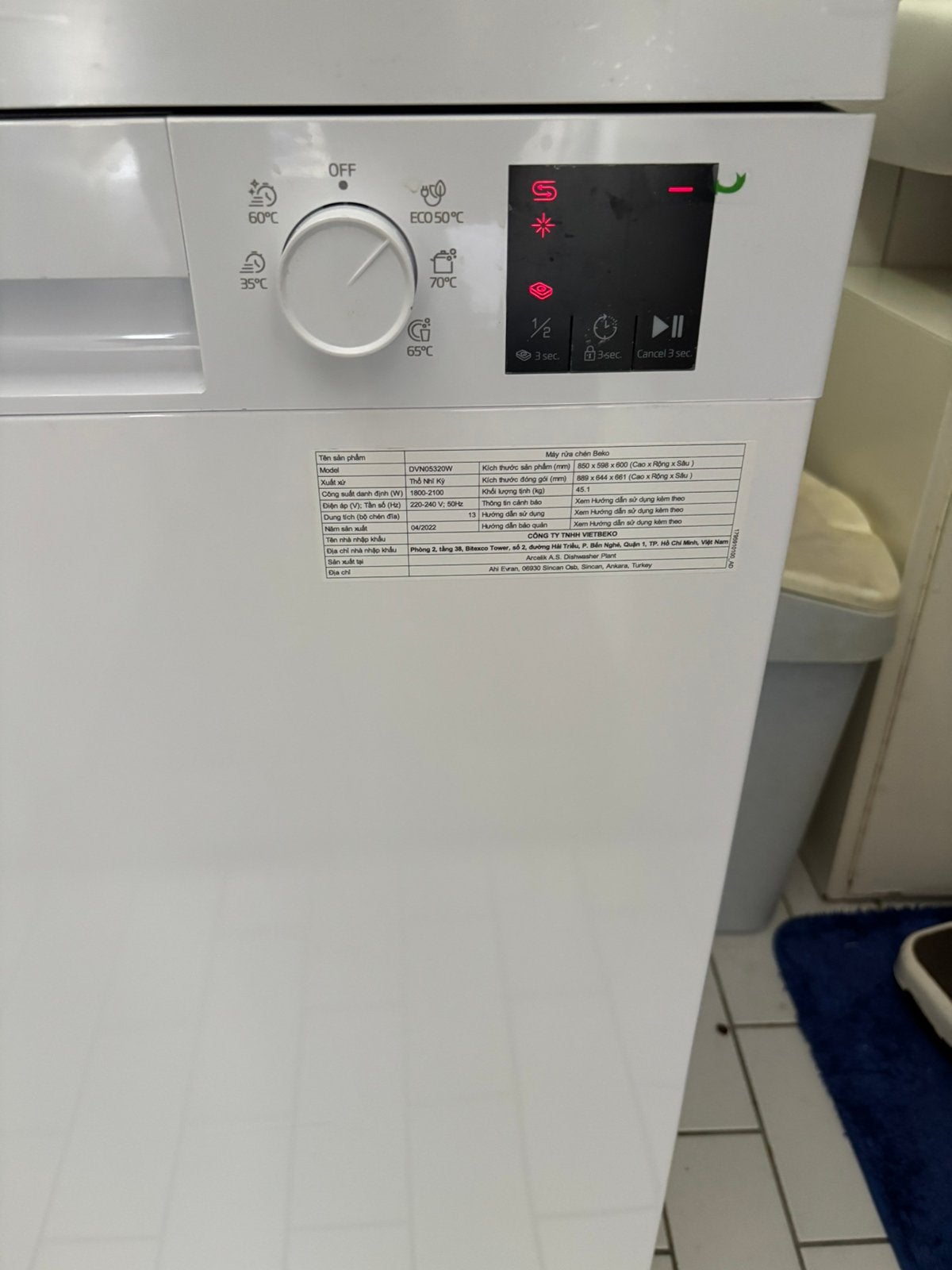 NIEUWE vaatwasser Beko - half geld ivm overlijden, Ophalen, Zo goed als nieuw, Inbouw, Minder dan 85 cm