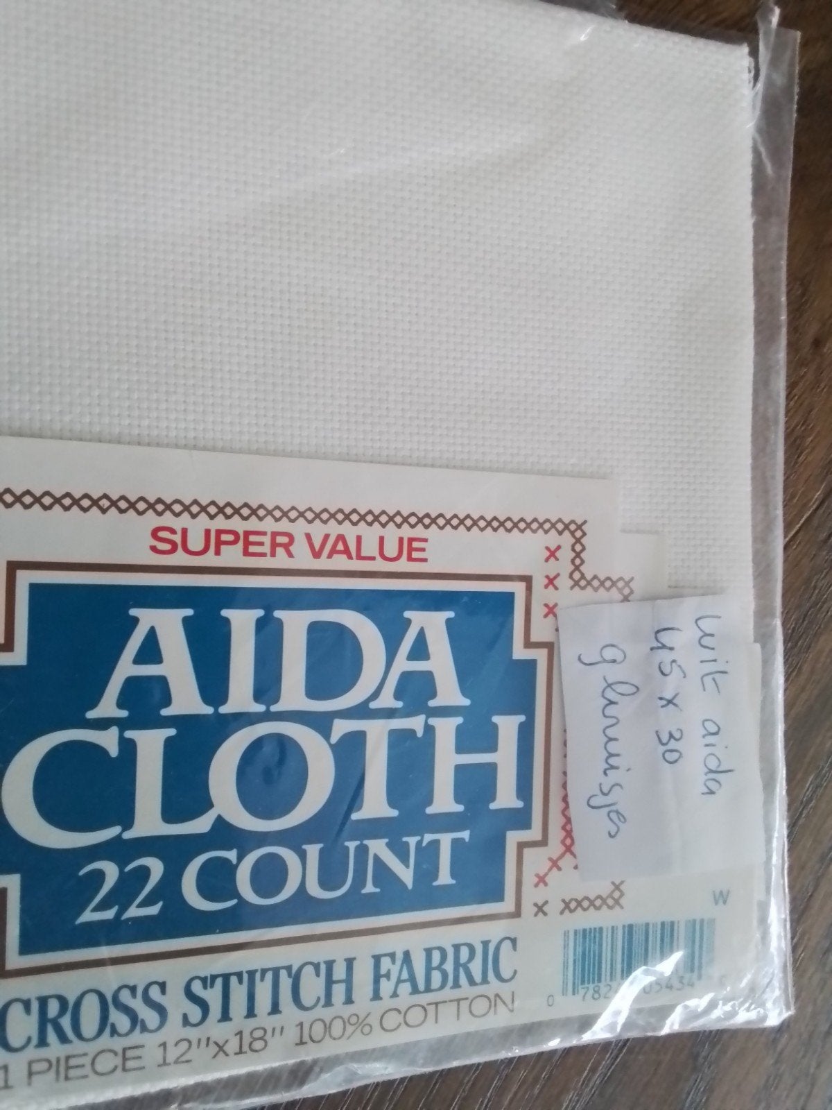 wit aida 45 x 30, 9 kruisjes, Ophalen of Verzenden, Zo goed als nieuw, Handborduren, Onderdeel of Toebehoren