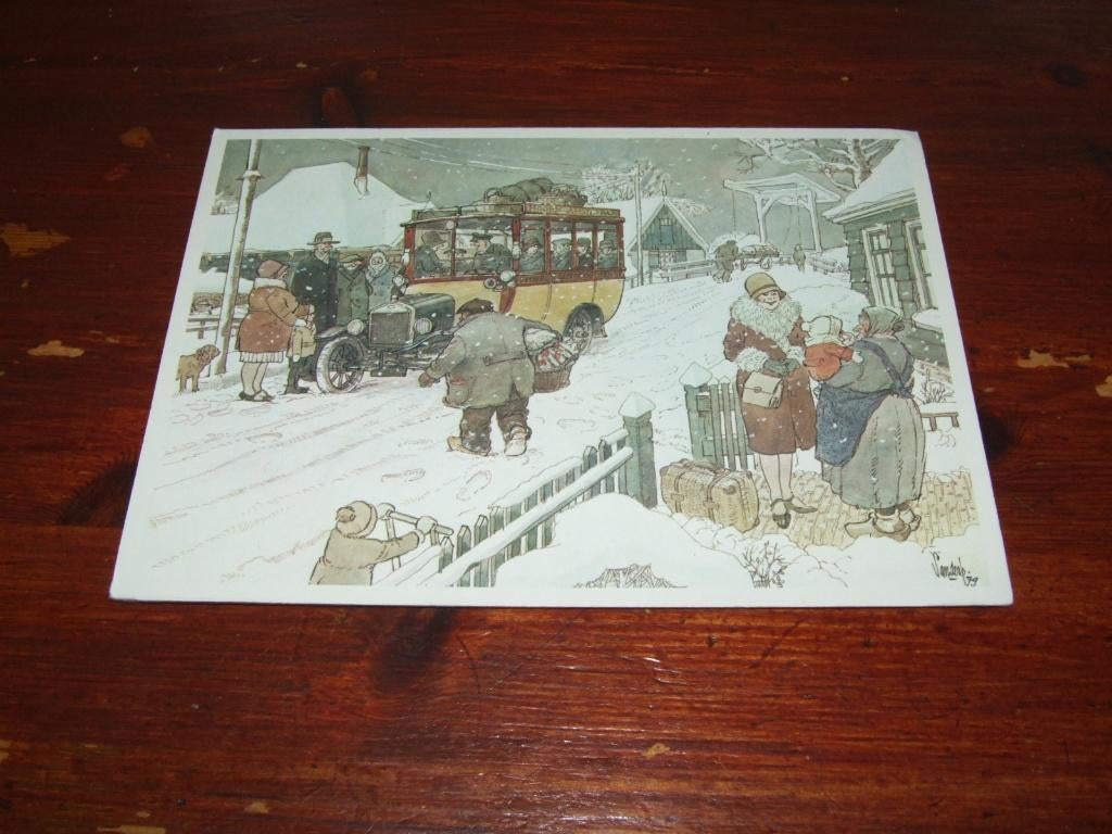 494- VISITE - CA. 13 X 18 CM. DUBBELKAART - JAN SANDERS, Verzamelen, Gebruikt, Verzenden, Voor 1940, Prent