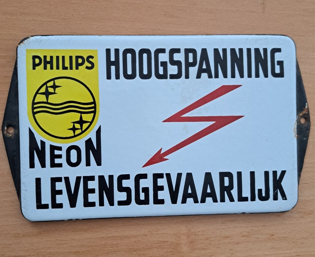 Origineel vintage emaille waarschuwingsbordje, Ophalen of Verzenden, Zo goed als nieuw, Reclamebord