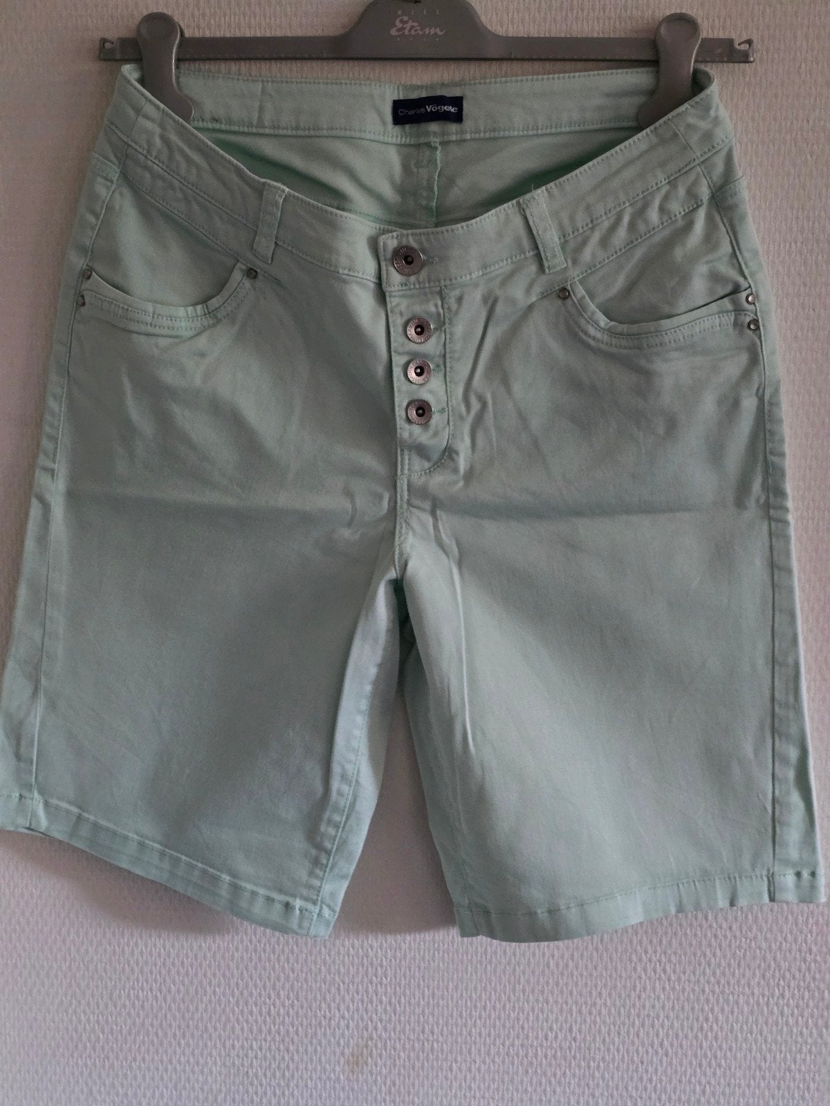 Charles Vögele Bermuda short maat 38 mintgroen, Kleding | Dames, Maat 38/40 (M), Kort, Ophalen of Verzenden, Groen