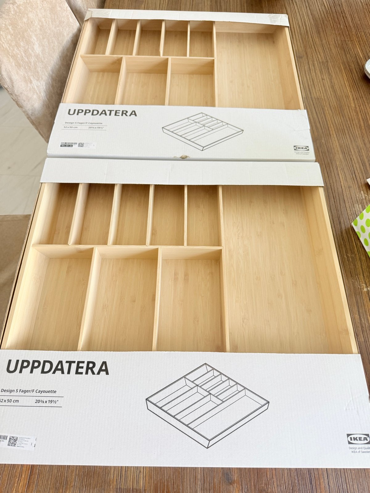 2x IKEA UPPdatera bestekbakjes 52x50 cm - Nieuw in doos, Overige typen, Hout, IKEA, Nieuw