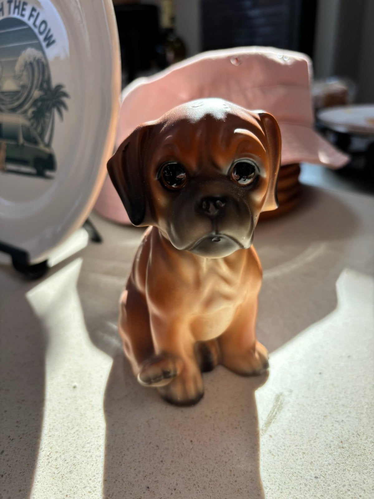 Vintage beeldje puppy boxer hond, Ophalen of Verzenden, Zo goed als nieuw, Dier
