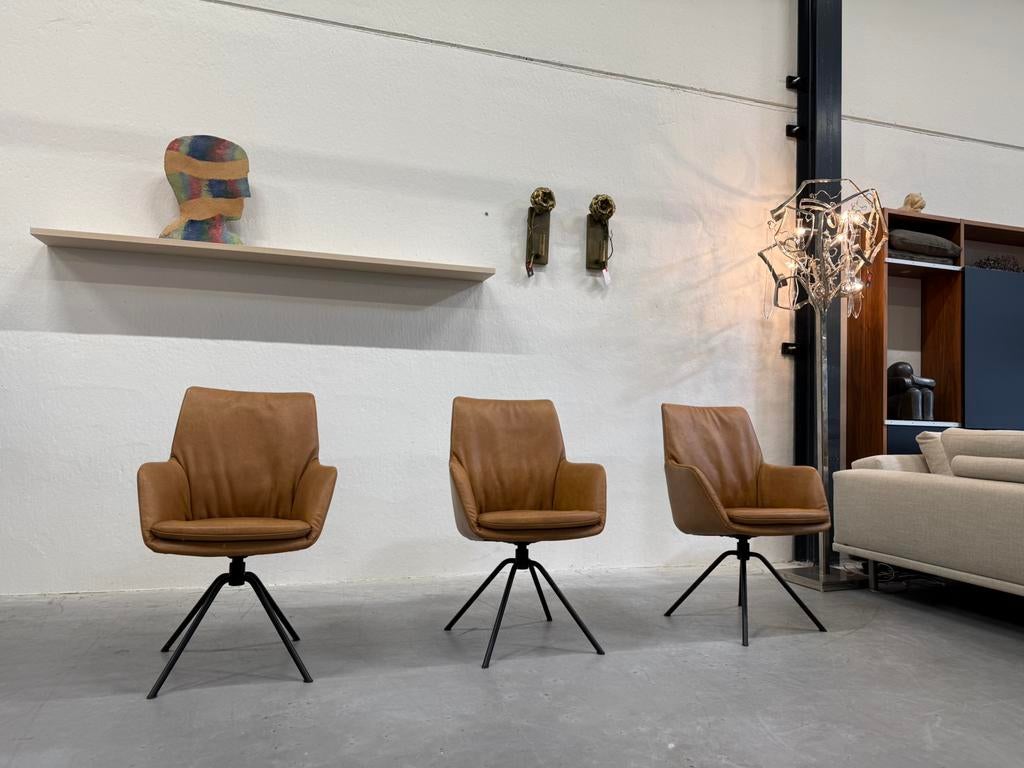 6 Nieuw De Toekomst Rhode draai eetkamerstoelen leer stoel, Huis en Inrichting, Stoelen, Bruin, Nieuw, Leer, De Toekomst