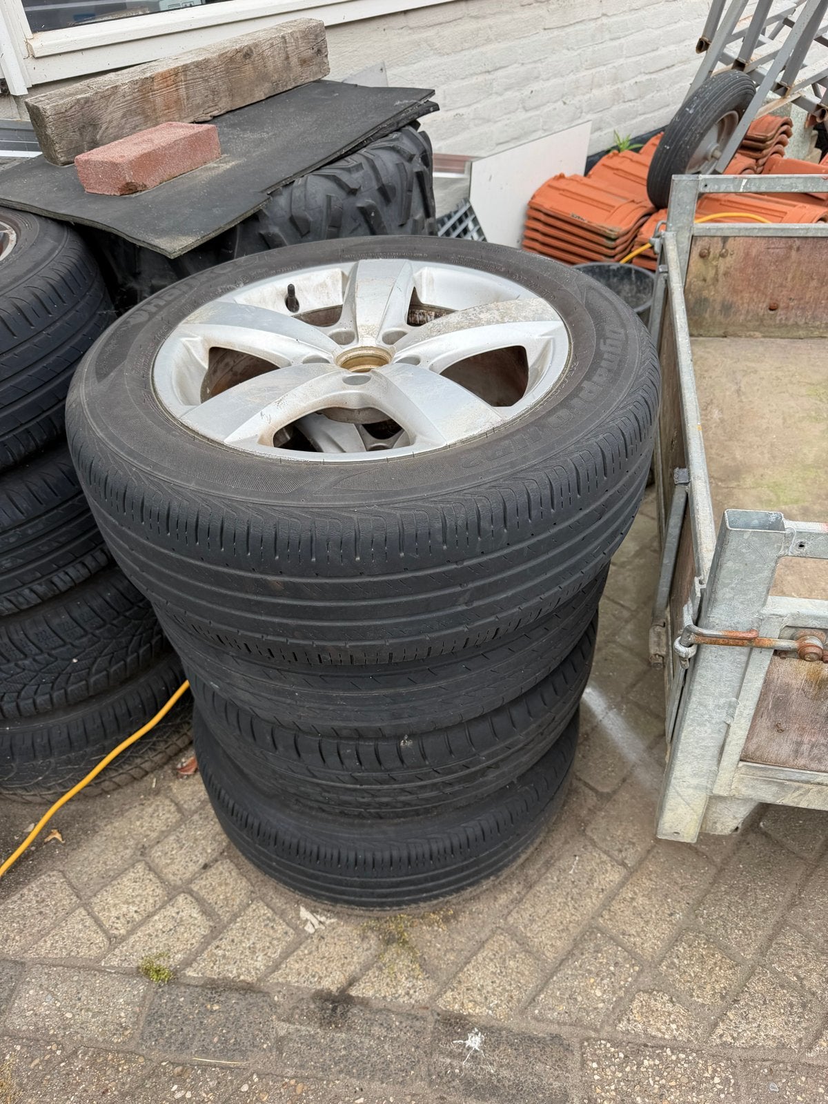 Vw Touran velgen met banden, Ophalen, Gebruikt, Volkswagen