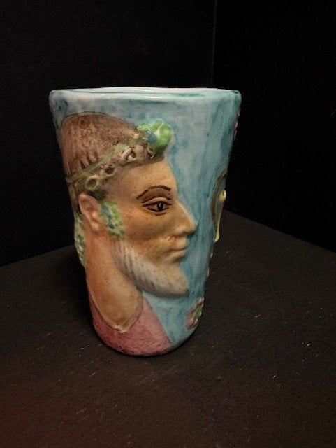 Keramiek 'Tivoli' vintage Majolica vaas, Ophalen of Verzenden