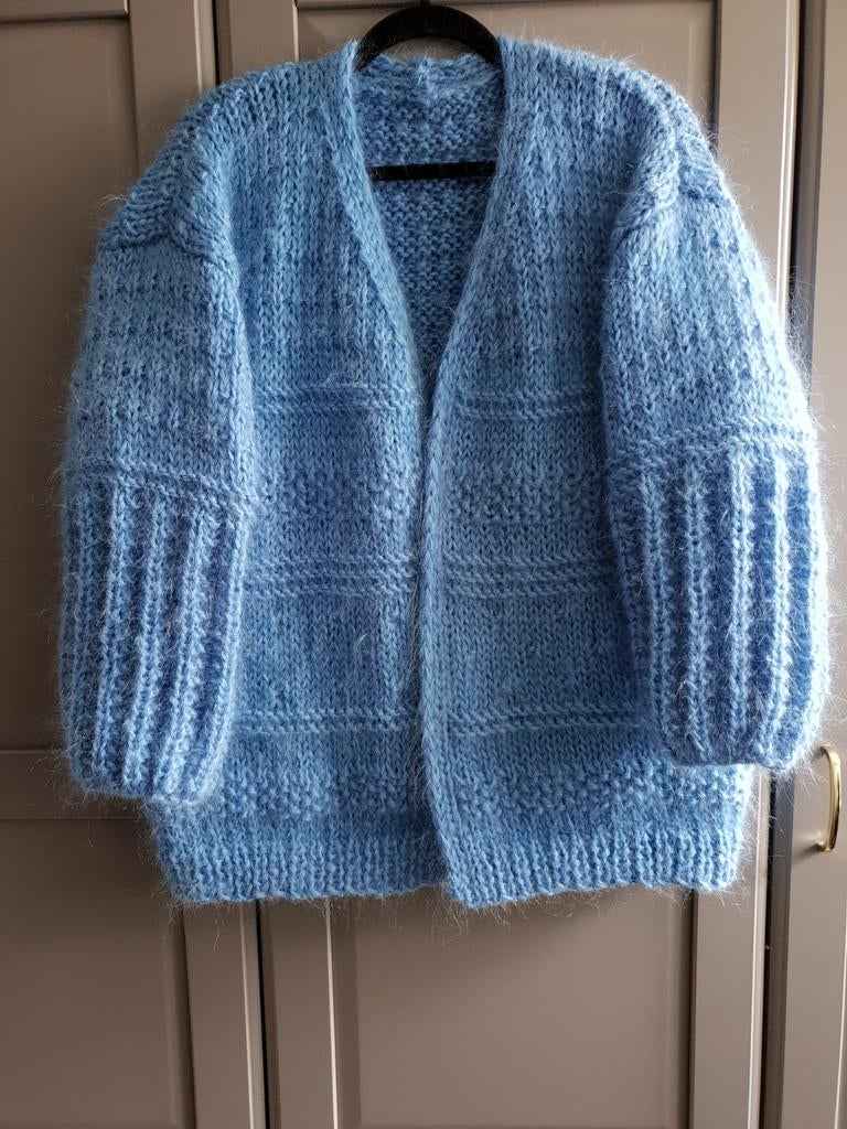 Nieuw handgemaakt mohair vest, een maat, Ophalen of Verzenden, Nieuw, Maat 46/48 (XL) of groter, Blauw