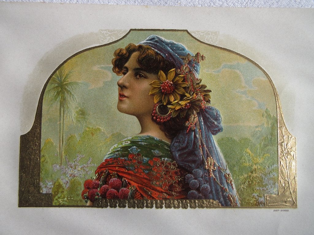 ART DECO, MULTICOLOUR CHROMOLITHO, Papier/karton, Decoratieobject, Ophalen of Verzenden, Zo goed als nieuw