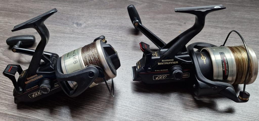2x shimano 4500B baitrunner als nieuw, Watersport en Boten, Hengelsport | Karpervissen, Ophalen, Zo goed als nieuw, Molen