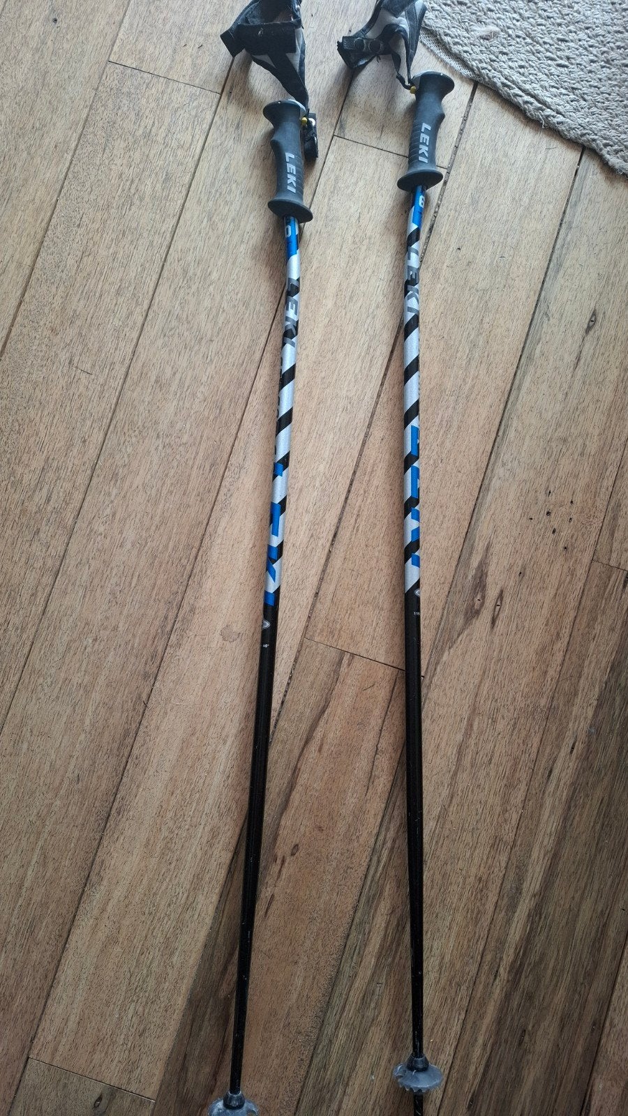 Leki Skistokken - 115 cm met kliksysteem, Gebruikt, Stokken, 100 tot 140 cm, Skiën