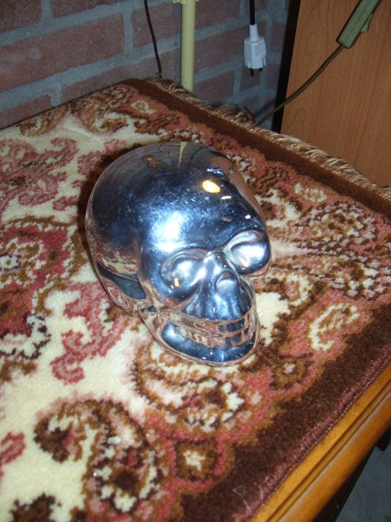 DOODSKOP ZILVER, Ophalen of Verzenden, Zo goed als nieuw, Versiering, Halloween of Griezel