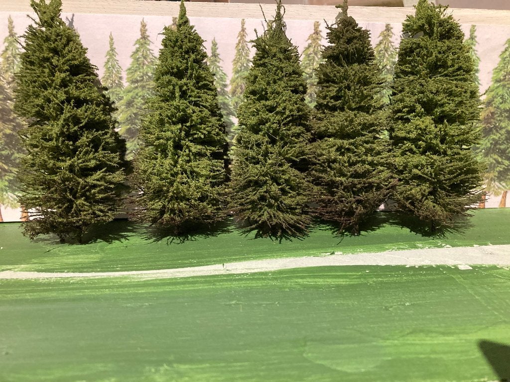 Naalbomen 12 cm voor modelspoor, Natuur, Gelijkstroom of Wisselstroom, Zo goed als nieuw, Ophalen