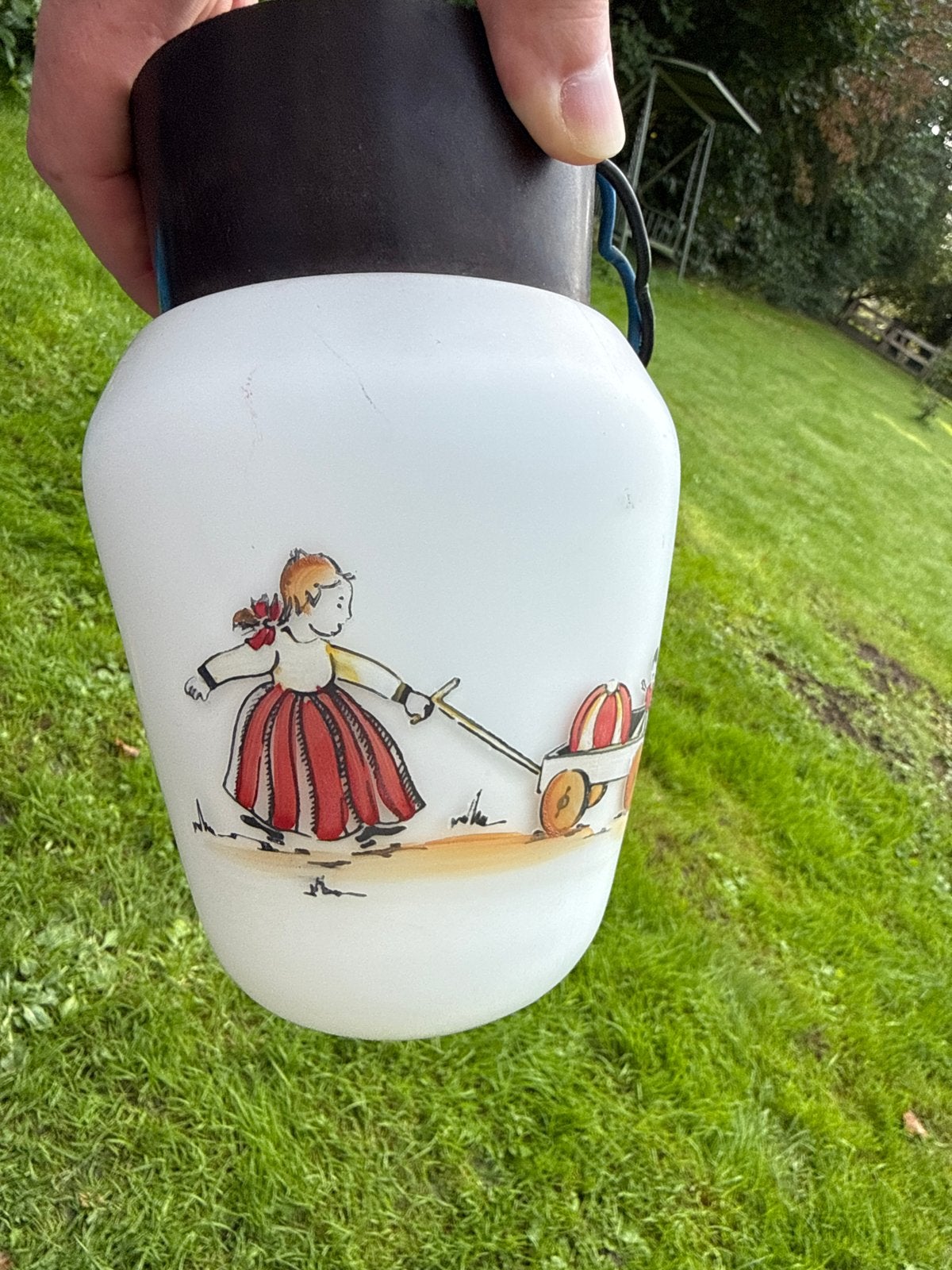 Vintage Melkbus Lamp met Boerderijtafereel, Ophalen of Verzenden