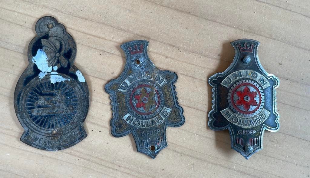 Antieke emblemen voor de fiets, Ophalen of Verzenden, Gebruikt, Merk