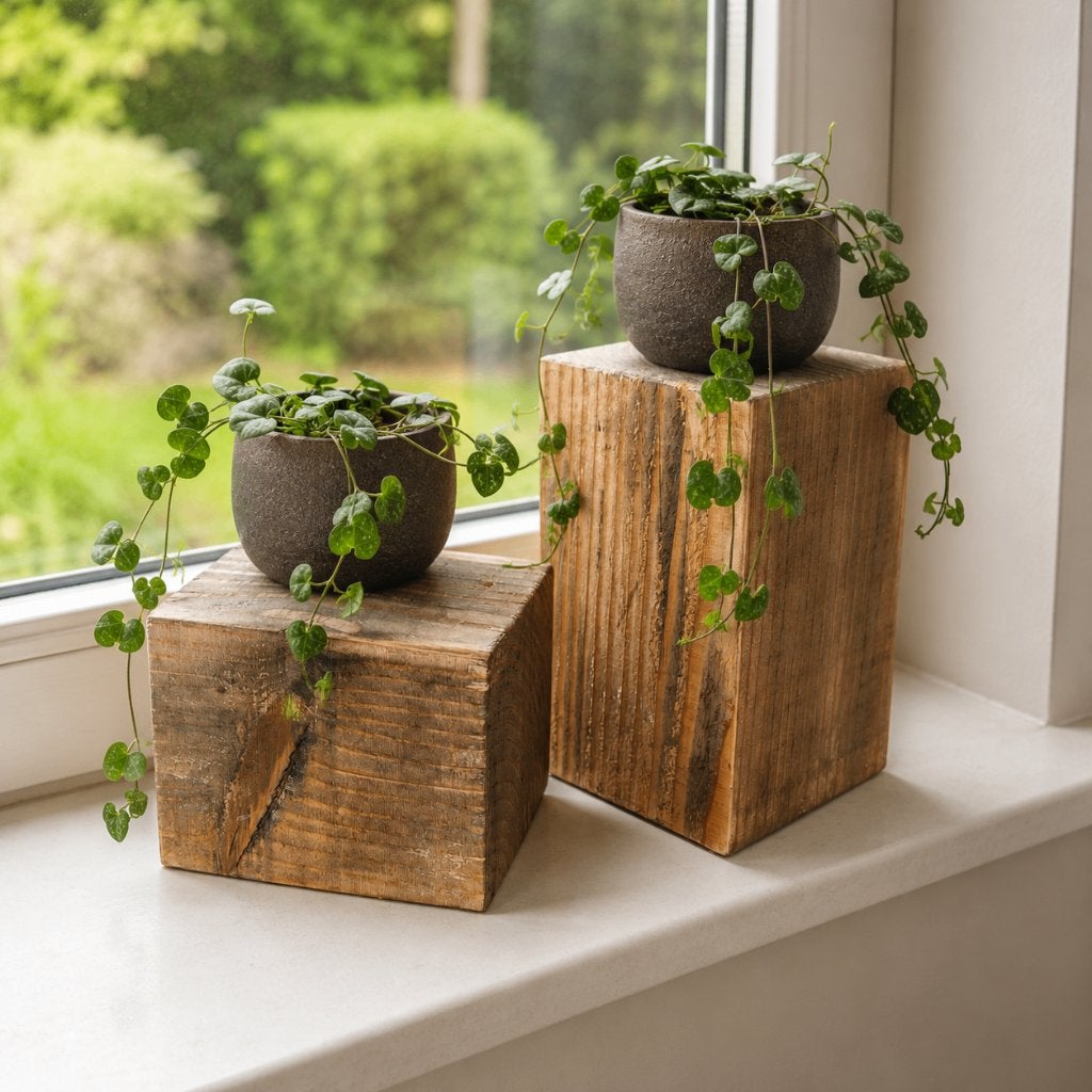 Houten decoratieve blokken - set mini zuiltjes Douglas #D18S, Huis en Inrichting, Woonaccessoires | Zuilen en Pilaren, Houtatelier M.Y.