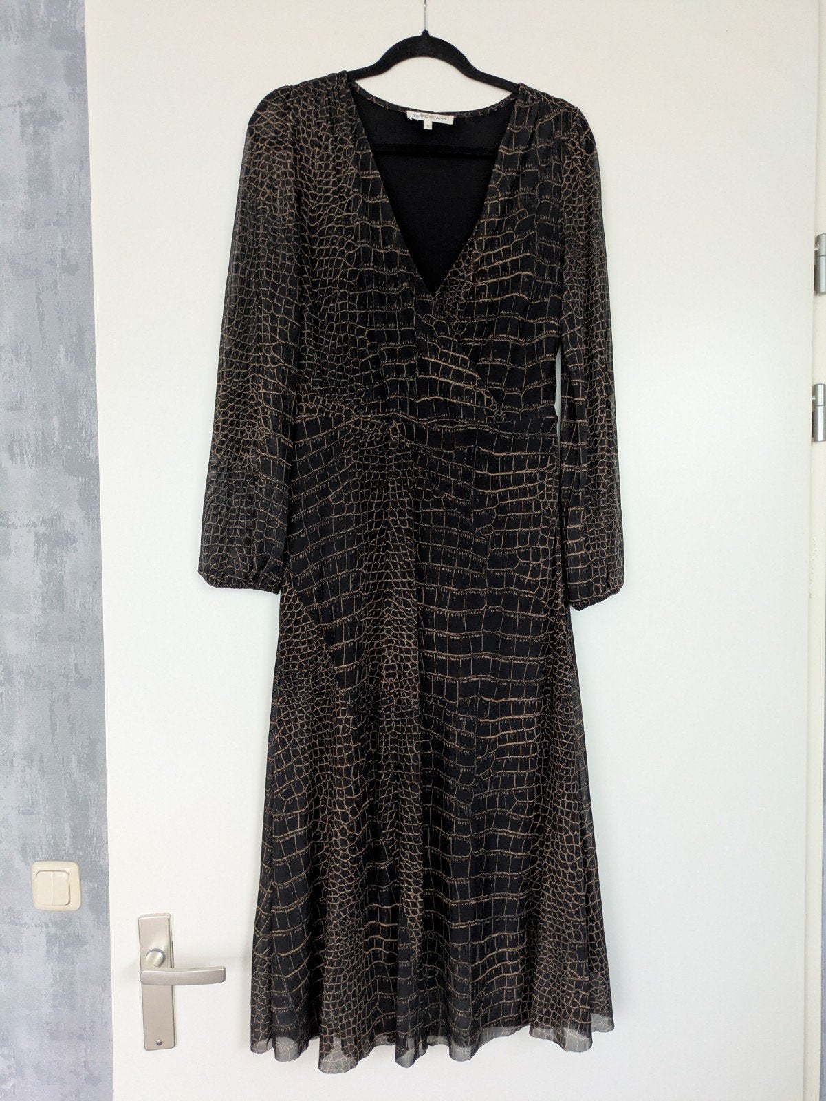 Tramontana chique jurk zwart met print maat S, Kleding | Dames, Verzenden, Tramontana, Zwart, Zo goed als nieuw