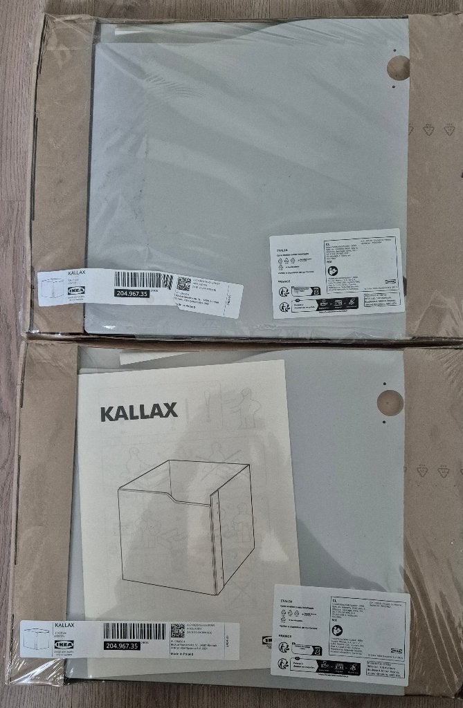 KALLAX Inzet met deur, gegolfd/grijs, 33x33 cm, Minder dan 50 cm, Nieuw, Ophalen of Verzenden, Minder dan 100 cm