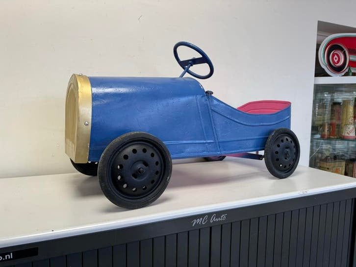 Vintage Antieke Trapauto - Blauw, Ophalen