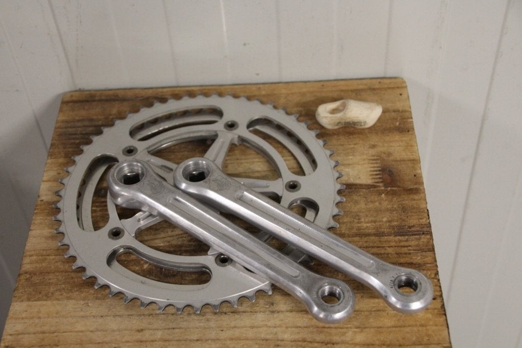 Campagnolo Record crankset 180 mm / 48 + 54 tands vintage, Fietsen en Brommers, Crankstel of Pedalen, Gebruikt, Ca, Campagnolo