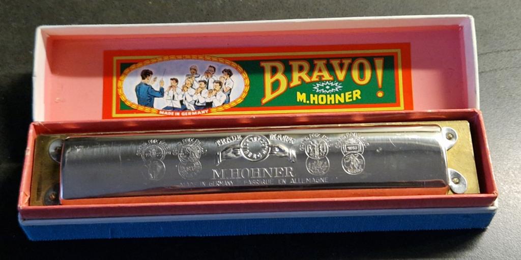 M. Hohner Bravo! Mondharmonica - Vintage met doosje, Muziek en Instrumenten, Gebruikt, Overige typen, Ophalen of Verzenden, Met koffer of doosje