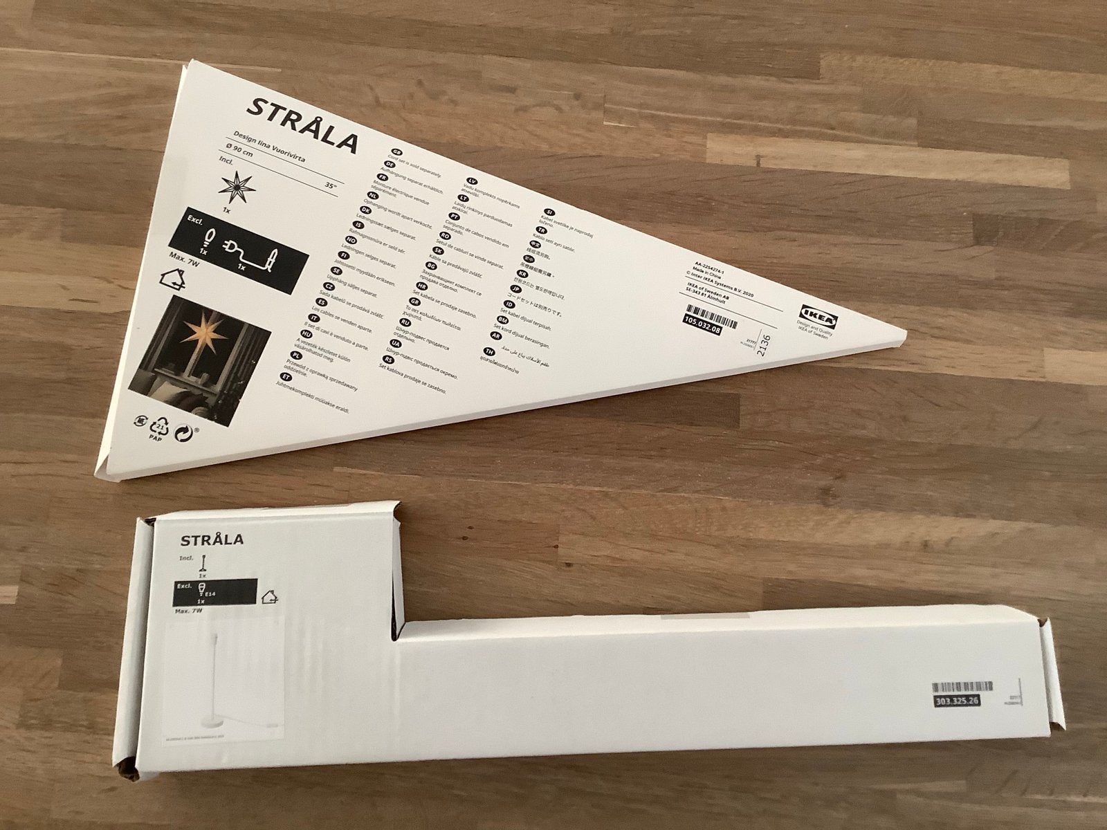 IKEA STRÅLA tafel lampvoet en Strala kerstster Wit, Huis en Inrichting, Wit, E14 (klein), Zo goed als nieuw, Metaal