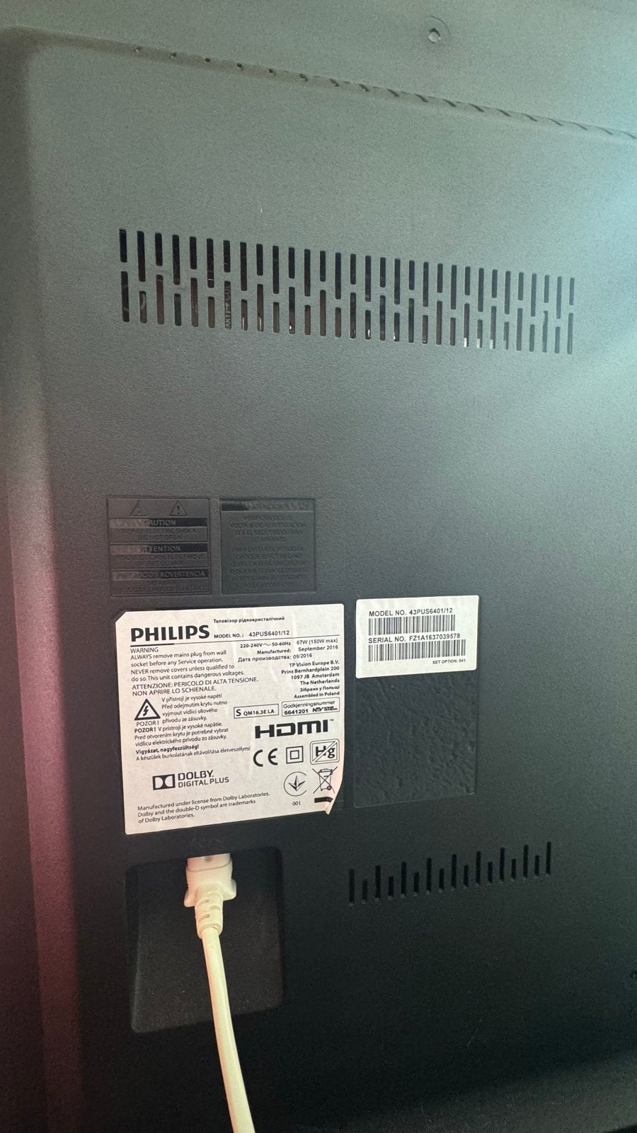 Philips 43PUS6401/12 4K UHD Smart TV, Audio, Tv en Foto, Televisies, Ophalen, Philips, LED, 50 Hz