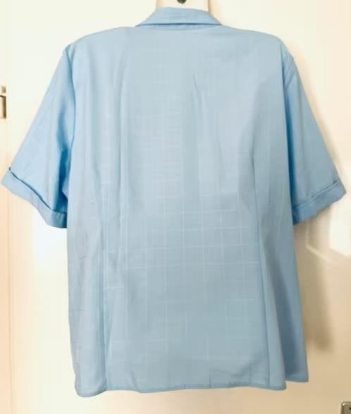 Erfo blouse korte mouw maat 48, Ophalen of Verzenden, Zo goed als nieuw, Maat 46/48 (XL) of groter, Blauw
