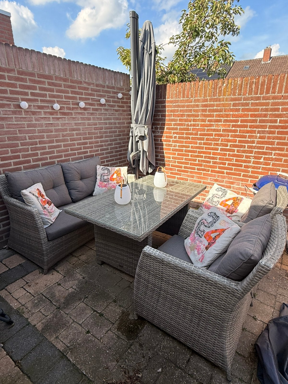 Tuinset Bois Le Duc compleet, Tuin en Terras, Ophalen, 4 zitplaatsen, Kunststof, Gebruikt