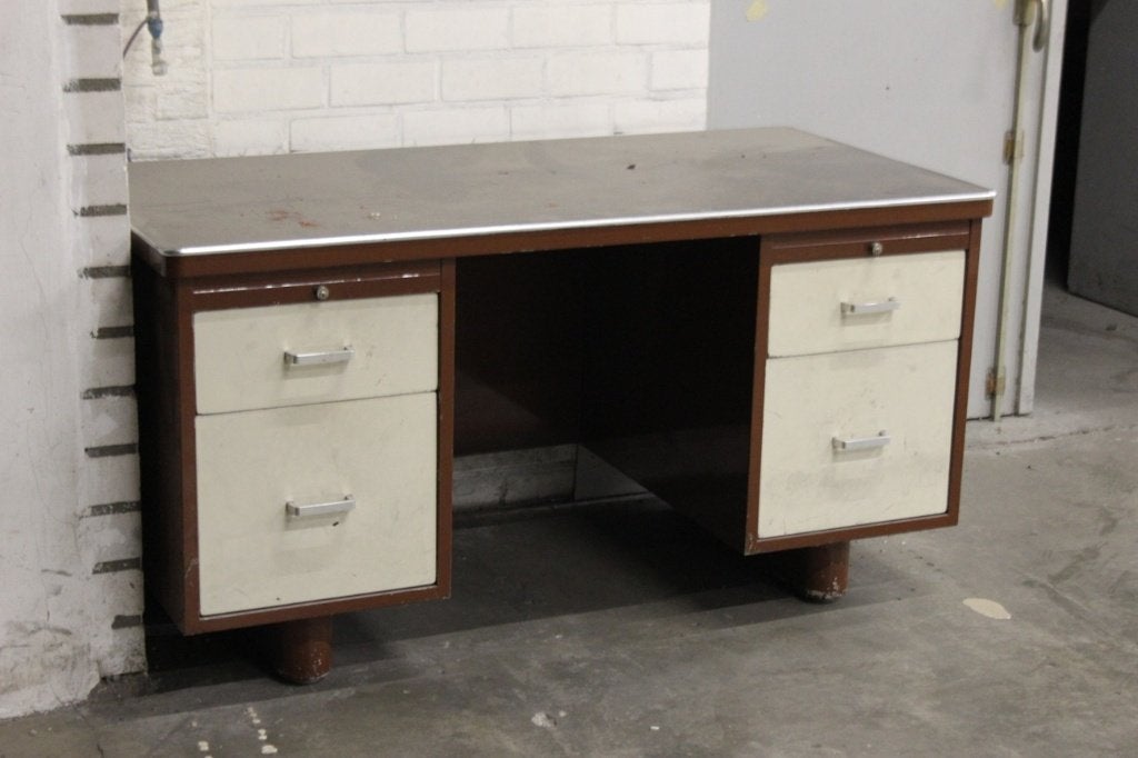 Stalen Vintage Bureau, Ophalen, Gebruikt