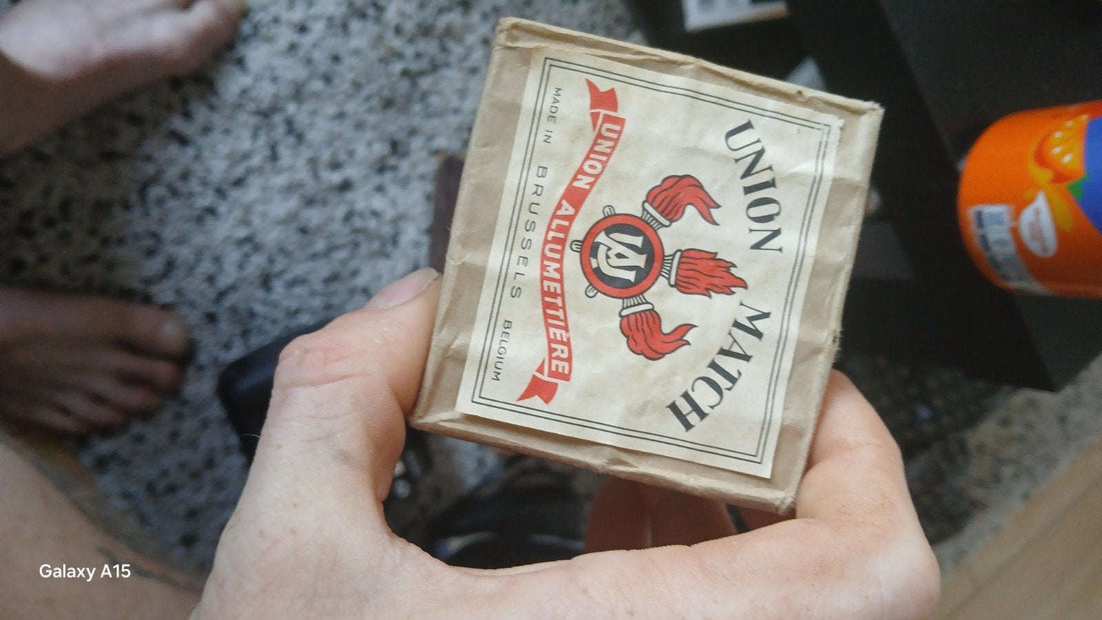 Vintage Union Match Luciferdoosje - Made in Brussels, Verzamelen, Ophalen of Verzenden, Gebruikt, Luciferdoosjes of -merken