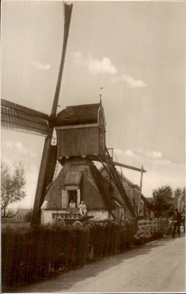 Windmolen - Rietgedekt voet en bovenhuis, Ophalen of Verzenden, Voor 1920, Ongelopen, Zuid-Holland