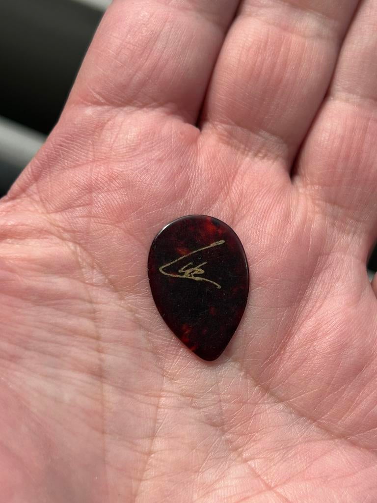 Steve lukather plectrum 1995 toto concert ahoy, Verzamelen, Muziek, Artiesten en Beroemdheden, Ophalen of Verzenden, Zo goed als nieuw