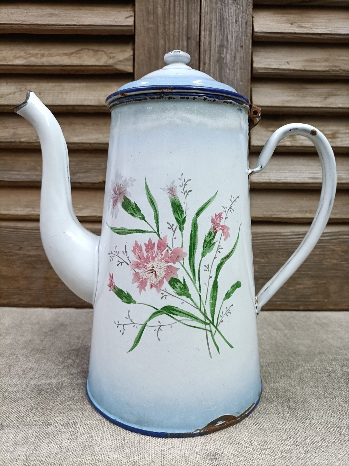 Oud emaille Japy koffiepot, Antiek en Kunst, Ophalen of Verzenden