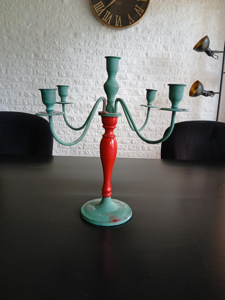 kandelaar, Huis en Inrichting, Ophalen, Gebruikt, Groen, 25 tot 50 cm