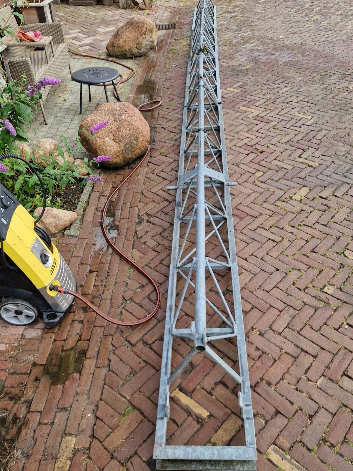 Gegalviniseerde antennemast/zendmast 8 meter., Telecommunicatie, Antennes en Masten, Ophalen, Mast