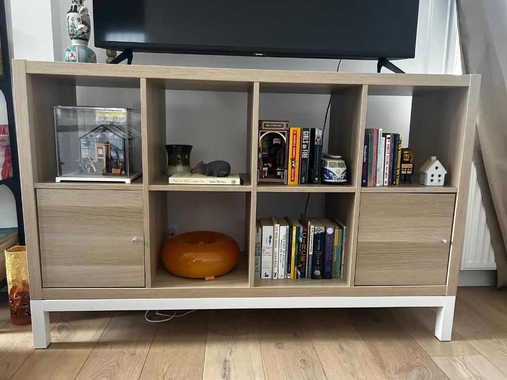 IKEA KALLAX open kast / tv-meubel, Huis en Inrichting, Kasten | Boekenkasten, Ophalen, 100 tot 150 cm, Zo goed als nieuw, Minder dan 100 cm