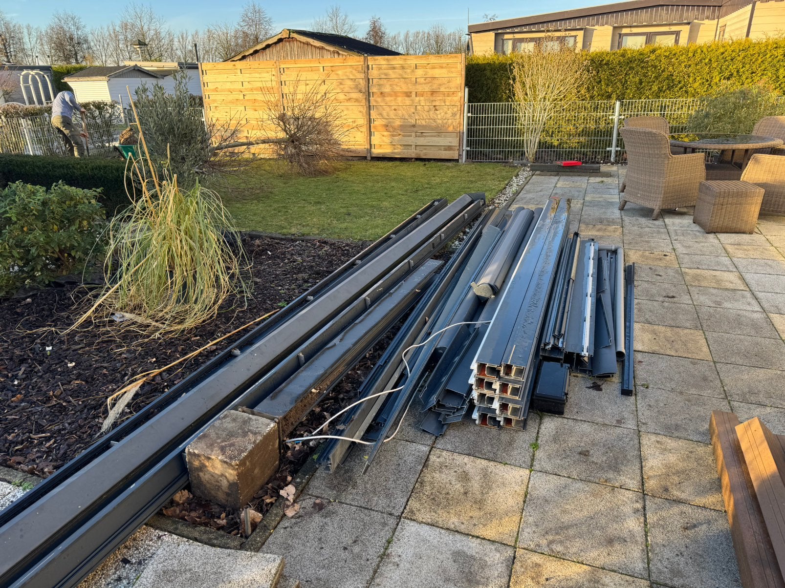 Veranda 6 x  3.70 met nieuwe polycarbonaat platen, Ophalen, Gebruikt, Veranda