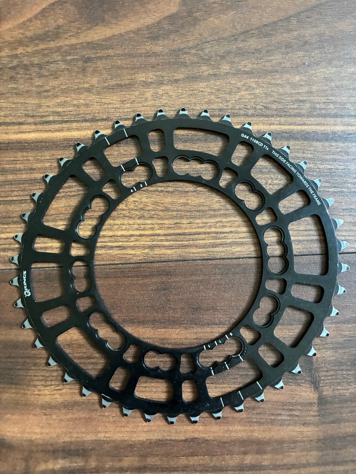 Qring 44T 110 BCD 11 speed ovaal kettingblad, Ophalen, Gebruikt, Derailleur of Ketting, Aluminium