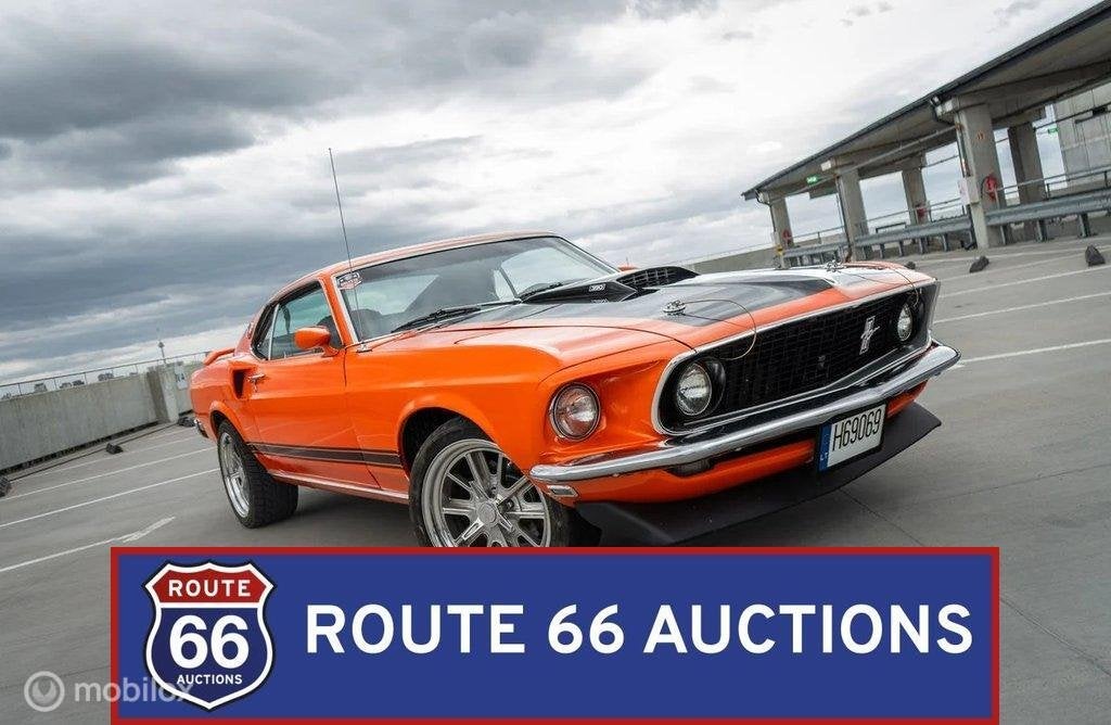 Ford Mustang Mach 1 | 1969 | Route 66 Auctions, Auto's, Overige carrosserieën, Zwart, Bedrijf, Handgeschakeld