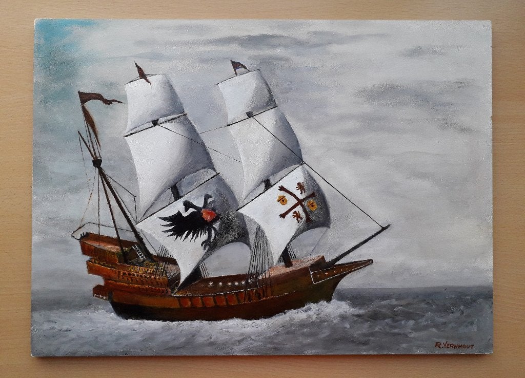 schilderij van galjoen, Ophalen of Verzenden