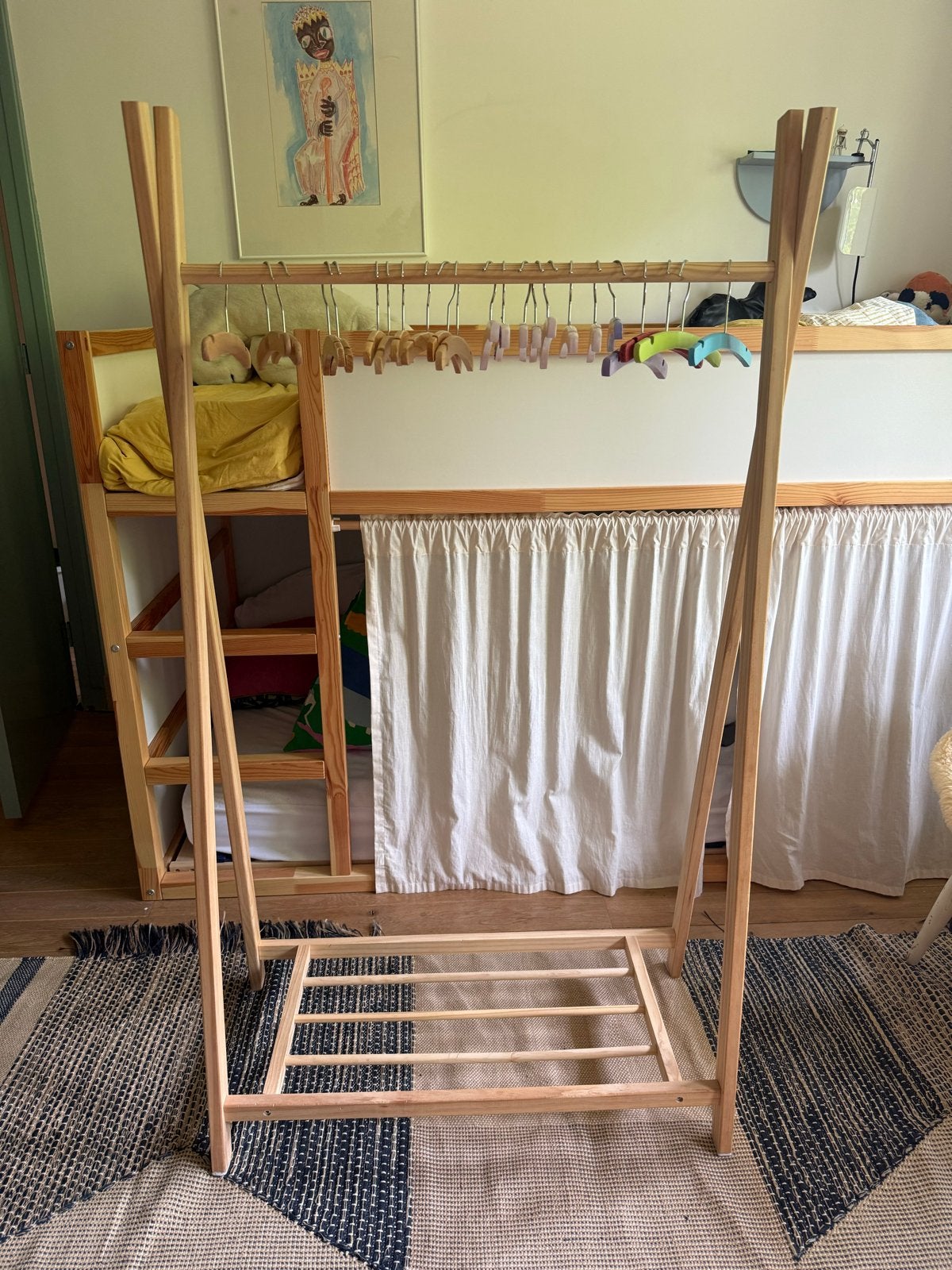 Houten kledingrek voor kinderkamer, Kinderen en Baby's, Kinderkamer | Inrichting en Decoratie, Ophalen, Zo goed als nieuw, Kapstokje
