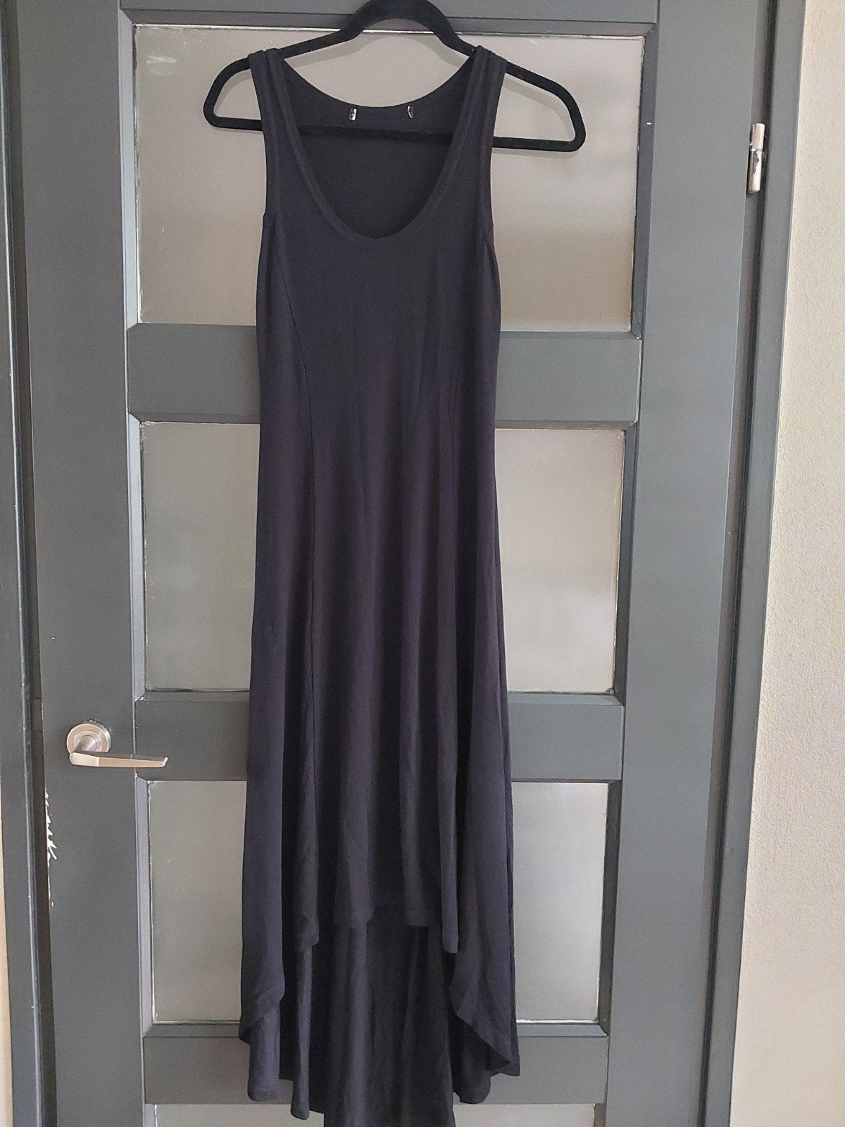 Zwarte high-low maxi jurk maat S, 95%viscose stretch, Kleding | Dames, Zwart, Ophalen of Verzenden, Zo goed als nieuw, Maat 36 (S)