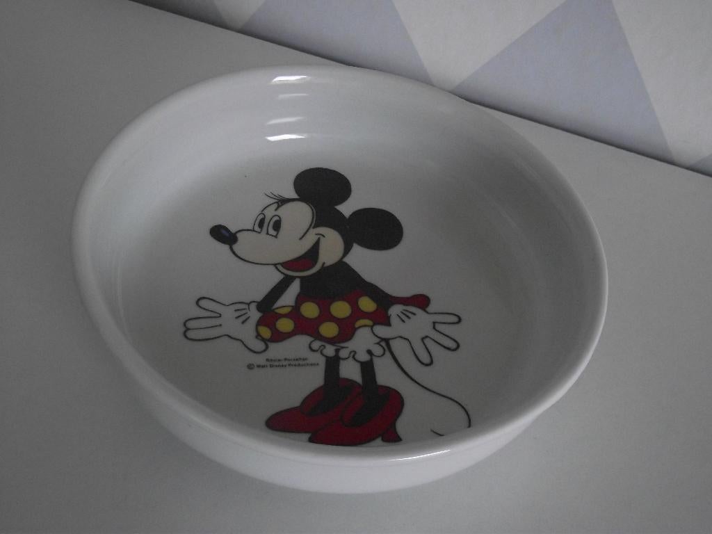 Minnie Mouse bordje 18 cm Walt Disney, Rösler porzellan 1970, Ophalen of Verzenden, Zo goed als nieuw, Bord(en), Overige stijlen