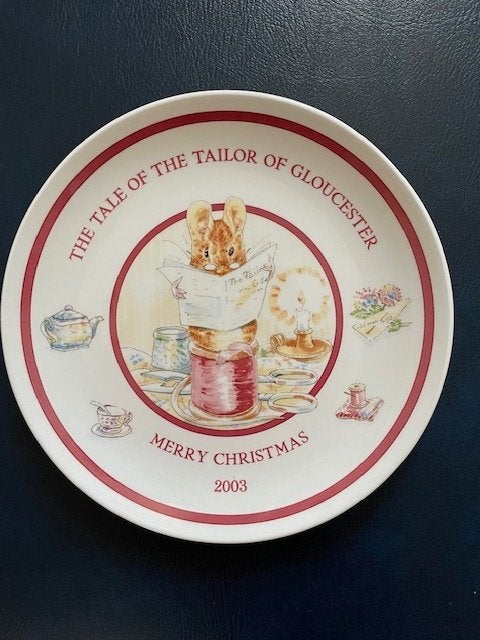 Beatrix Potter Bord Muis Tailor Of Gloucester Kerst Wedgwood, Ophalen of Verzenden, Zo goed als nieuw, Dier