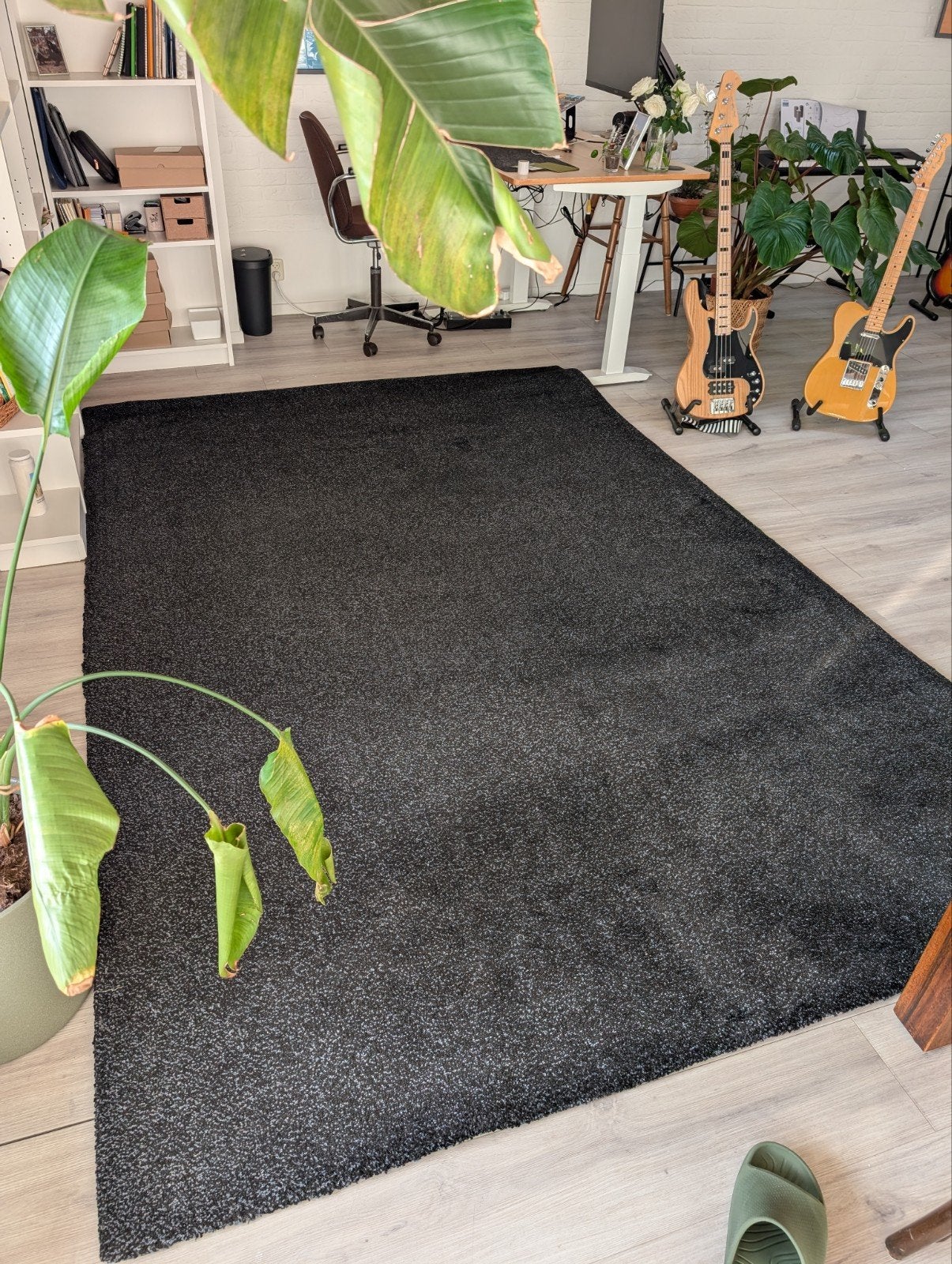 IKEA Black and blue/grey rug 200x300 cm - Zwart vloerkleed, Ophalen, 200 cm of meer, Zo goed als nieuw, 200 cm of meer