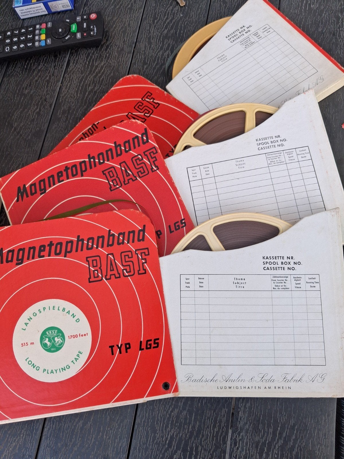 BASF Magnetophonband Langspeelbanden (3 stuks), Ophalen of Verzenden, Onderdeel, Met banden