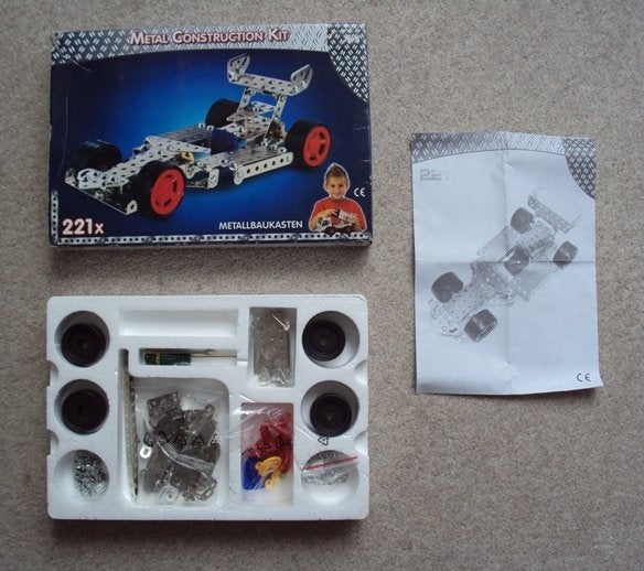 Nwe metal construction Race car 221 model raceauto meccano, Overige merken, Auto, Groter dan 1:32, Nieuw
