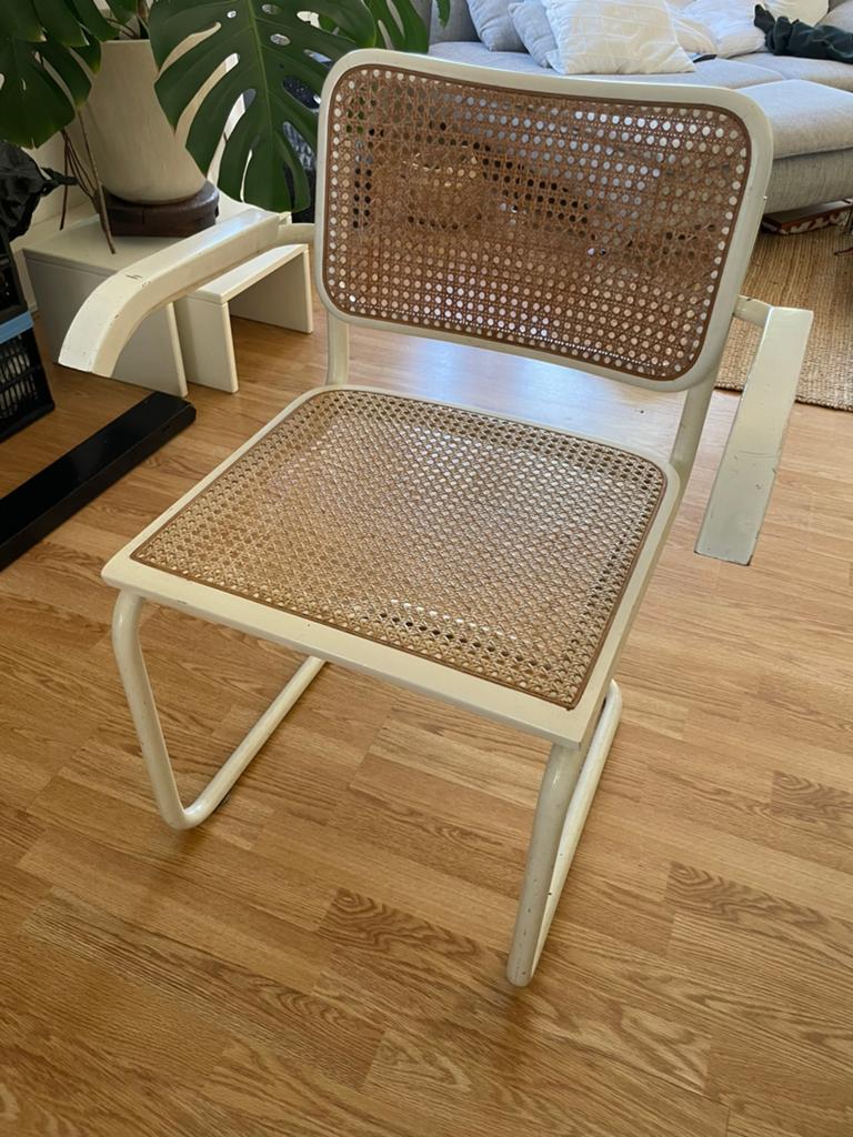 Vintage rotan buisframe eetkamer stoel – bauhaus design, Ophalen, Gebruikt, Overige materialen, Eén